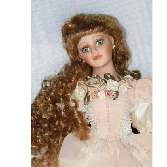Victorian Hand Painted Porcelain Doll 20" Tall - Picture 2 of 11
